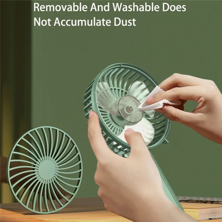 Ventilateur portable F30 rotatif à moteur sans balais, 4 vitesses, USB rechargeable - Blanc