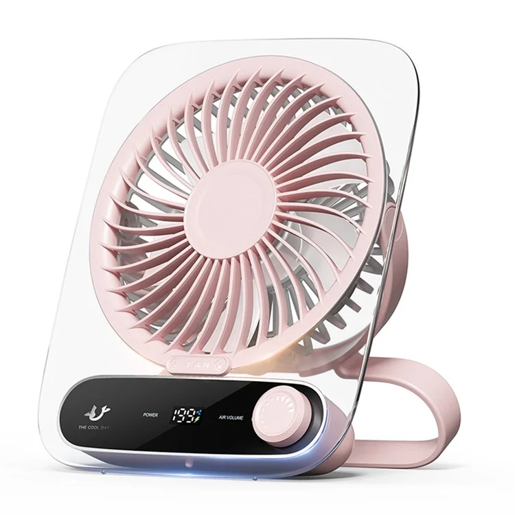 Ventilador de escritorio JF136 de ángulo amplio Potente flujo de aire Ventilador de escritorio colgante portátil - Rosa