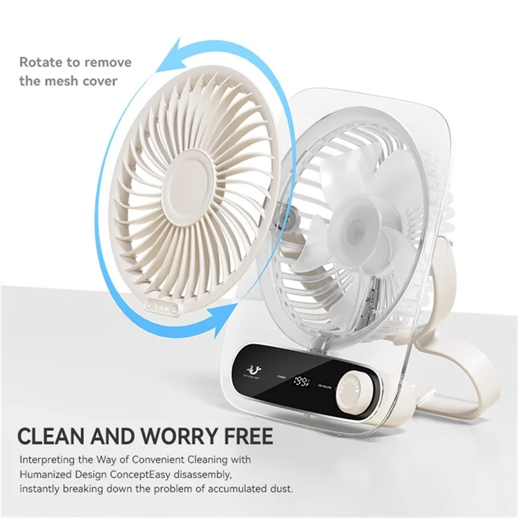 Ventilador de escritorio JF136 de ángulo amplio Potente flujo de aire Ventilador de escritorio colgante portátil - Rosa