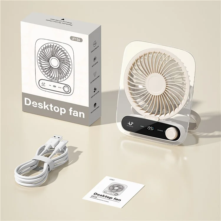 Ventilador de escritorio JF136 de ángulo amplio Potente flujo de aire Ventilador de escritorio colgante portátil - Rosa