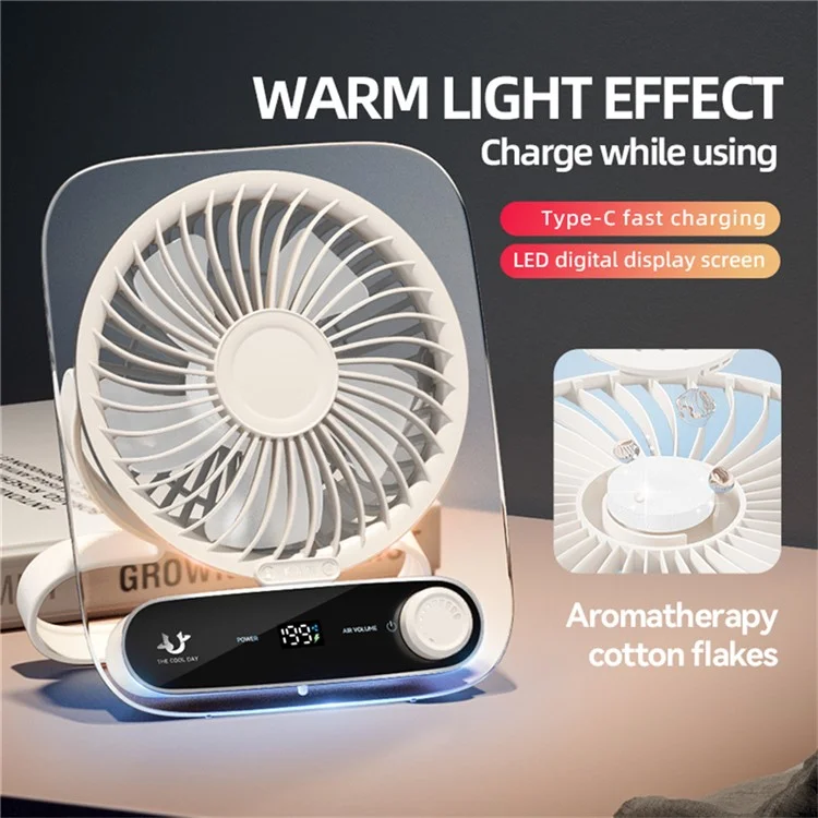 Ventilador de escritorio JF136 de ángulo amplio Potente flujo de aire Ventilador de escritorio colgante portátil - Rosa