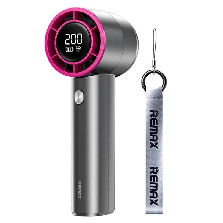 REMAX RS-SF11 Digital Display Handheld High-Speed Fan 3600mAh Battery Powered Turbo Cooling Fan - Tarnish Purple