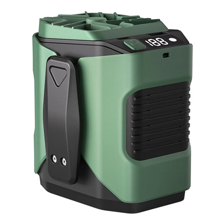JF-107 100 Gears High Speed Waist Mounted Fan Hands Free Portable Outdoor Camping Fan - Green