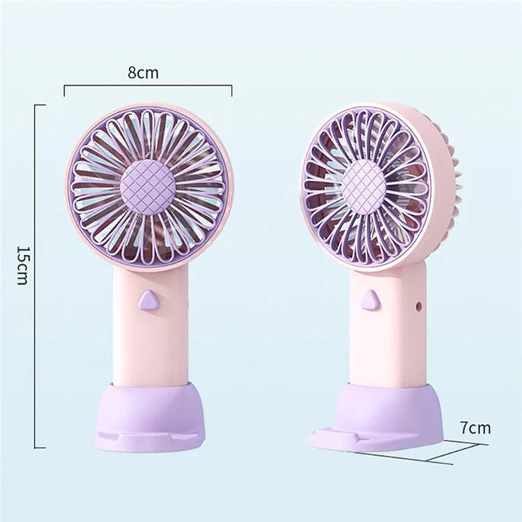 F011 Sunflower Shape Mini Desk Fan Rechargeable Portable Cooling Fan with Phone Holder - Yellow