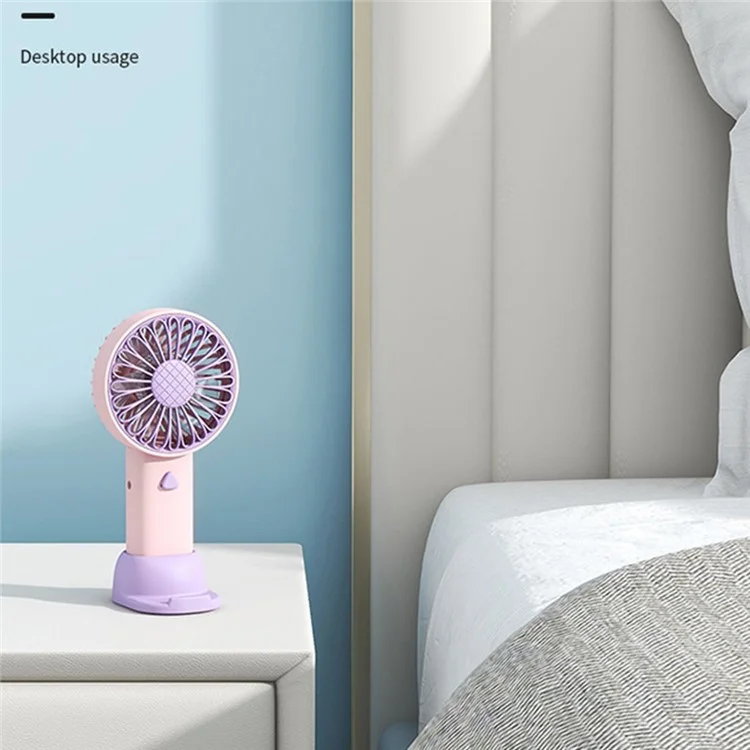 F011 Sunflower Shape Mini Desk Fan Rechargeable Portable Cooling Fan with Phone Holder - Yellow
