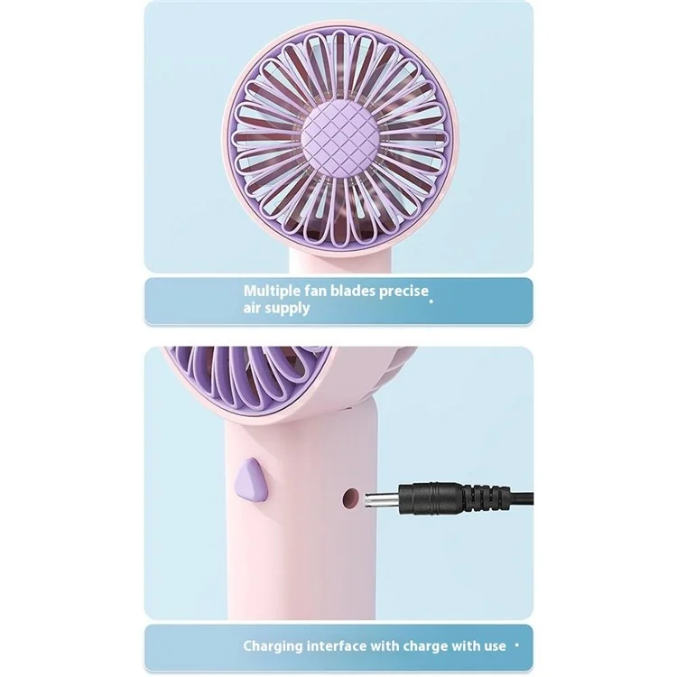 F011 Sunflower Shape Mini Desk Fan Rechargeable Portable Cooling Fan with Phone Holder - Yellow