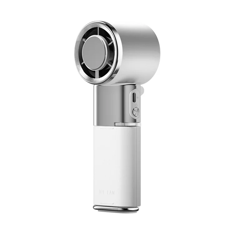 MF119 Handheld Fan with Retractable Cable Adjustable 100 Speeds USB Rechargeable Portable Cooling Fan - White