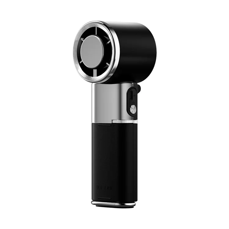 MF119 Ventilateur de poche avec câble rétractable, 100 vitesses réglables, rechargeable par USB, ventilateur de refroidissement portable - Noir