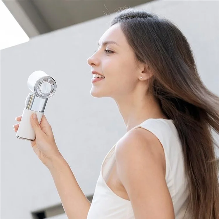 MF119 Ventilateur de poche avec câble rétractable, 100 vitesses réglables, rechargeable par USB, ventilateur de refroidissement portable - Noir