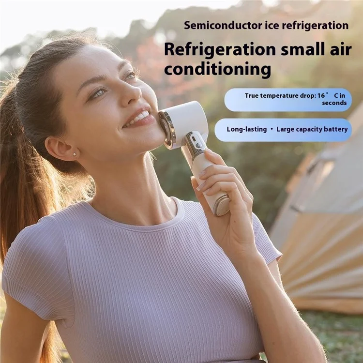 MF119 Ventilateur de poche avec câble rétractable, 100 vitesses réglables, rechargeable par USB, ventilateur de refroidissement portable - Noir