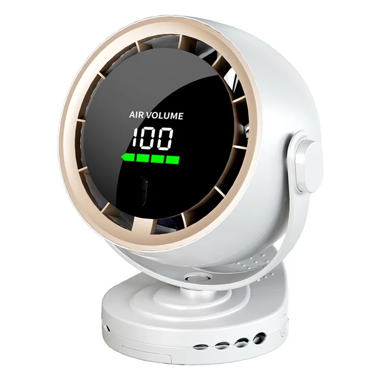 Desk Mini Fan with Clamp Digital Display Wall-Mount Cooling Fan Turbo High-Speed Circulating 100-Speed Adjustable - Grey