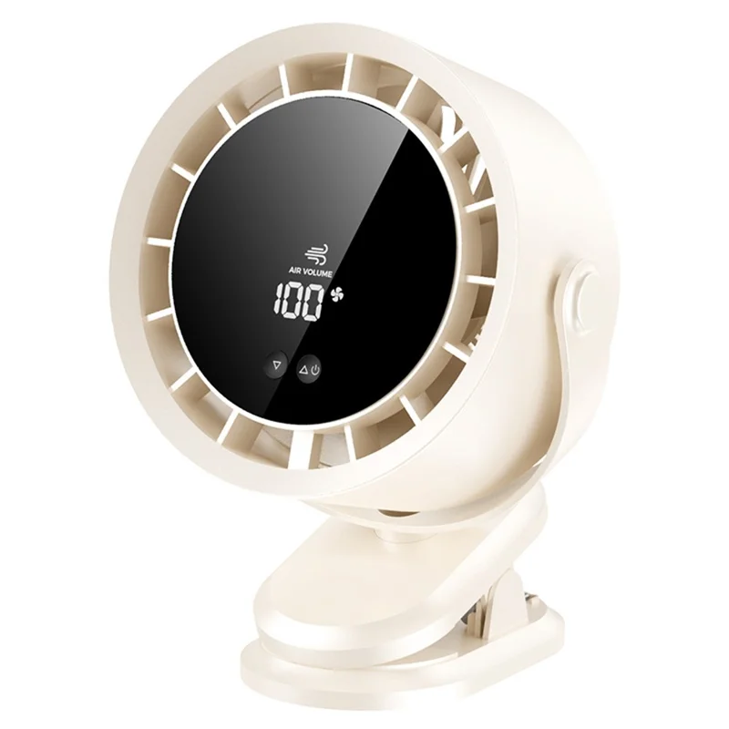 Desktop Fan 100 Speed Settings Circulation Cooling Fan Digital Display Turbo Wall Mounted Table Fan - Beige