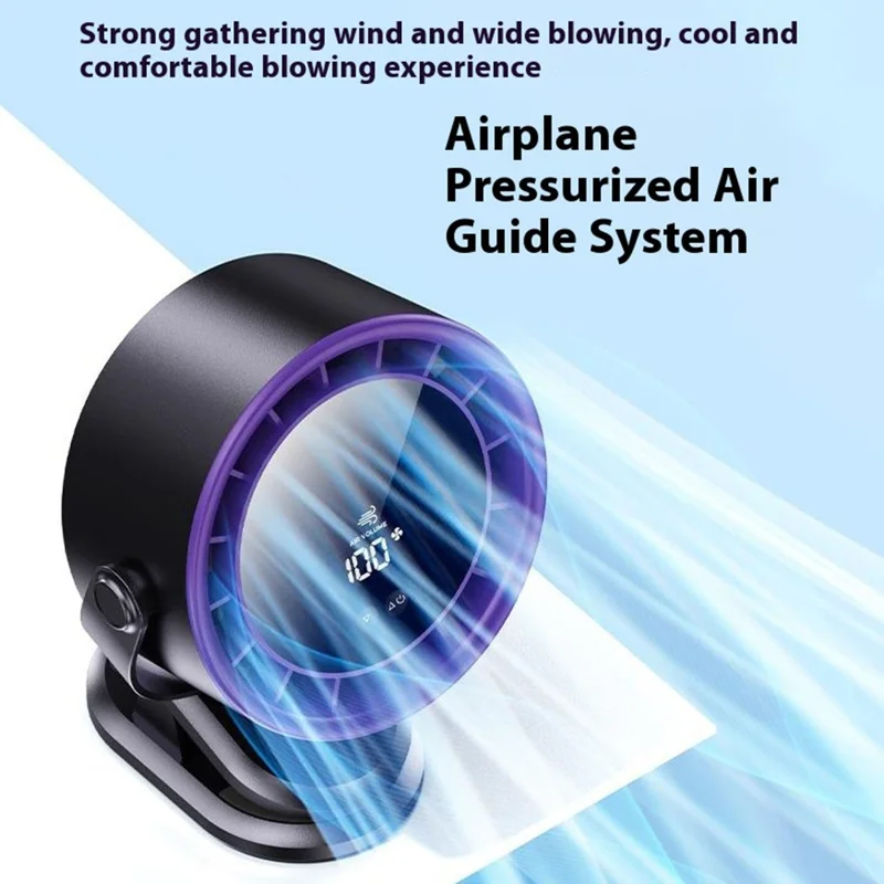 Desktop Fan 100 Speed Settings Circulation Cooling Fan Digital Display Turbo Wall Mounted Table Fan - Beige