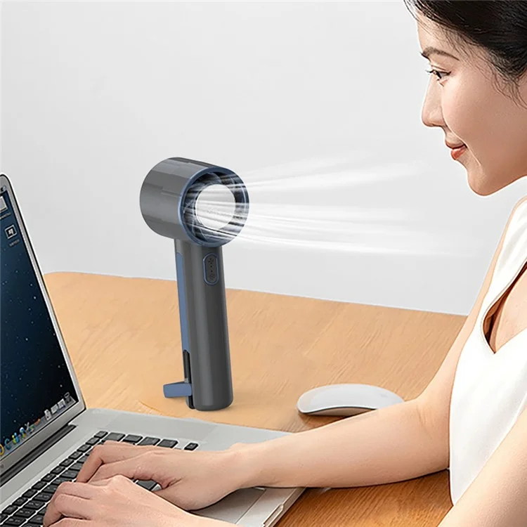 Portable USB Mini Fan Rechargeable 3600mAh Battery 3 Speed Settings Desktop Handheld Cooling Fan - White