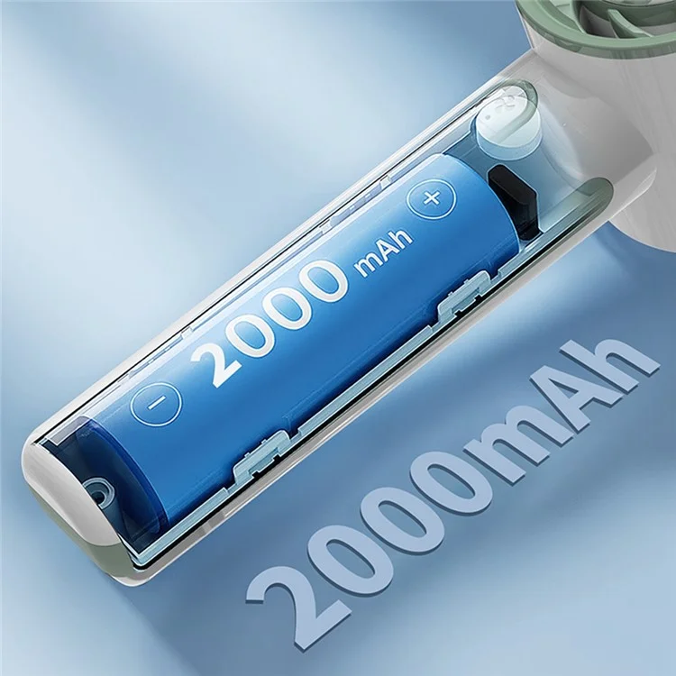 Portable USB Mini Fan Rechargeable 3600mAh Battery 3 Speed Settings Desktop Handheld Cooling Fan - White