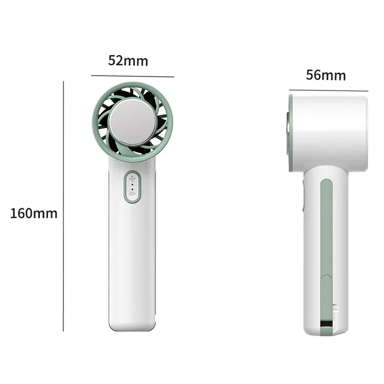 Portable USB Mini Fan Rechargeable 3600mAh Battery 3 Speed Settings Desktop Handheld Cooling Fan - White