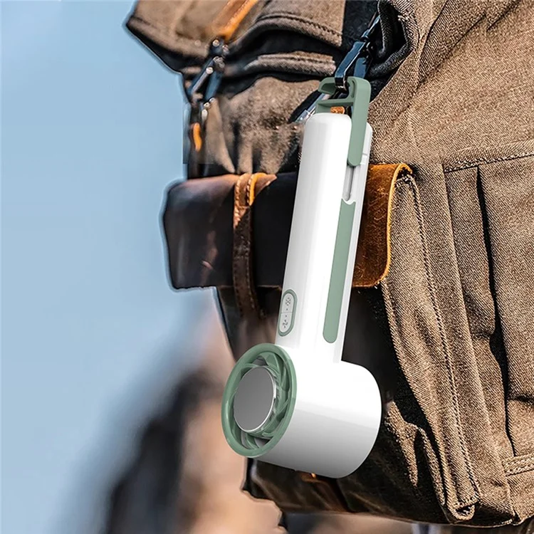 Portable USB Mini Fan Rechargeable 3600mAh Battery 3 Speed Settings Desktop Handheld Cooling Fan - White
