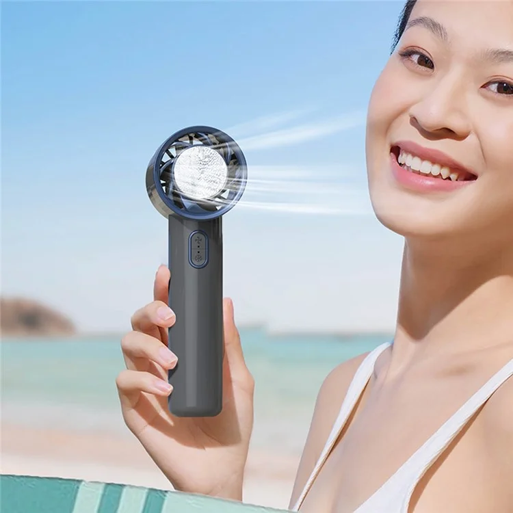 Portable USB Mini Fan Rechargeable 3600mAh Battery 3 Speed Settings Desktop Handheld Cooling Fan - White