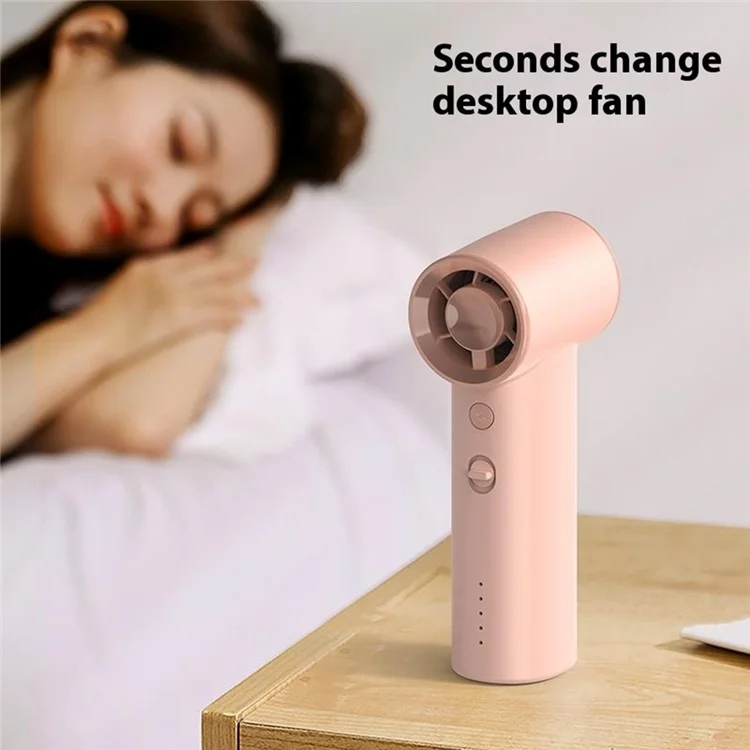 BL03 High Speed Turbo Handheld Fan Rechargeable 5 Gears Adjustable Mini Portable Desk Fan - White