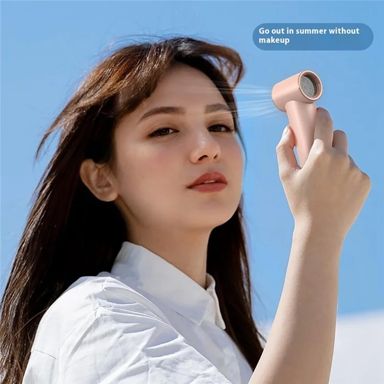 BL03 High Speed Turbo Handheld Fan Rechargeable 5 Gears Adjustable Mini Portable Desk Fan - White