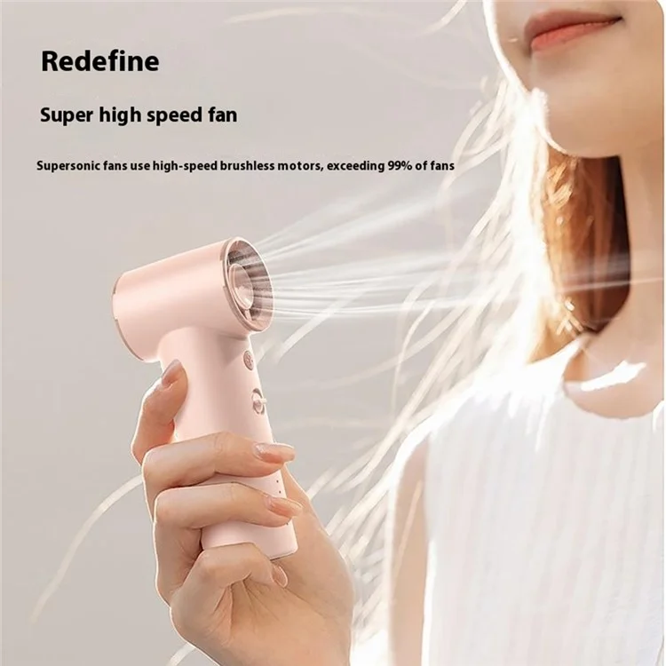BL03 High Speed Turbo Handheld Fan Rechargeable 5 Gears Adjustable Mini Portable Desk Fan - Grey