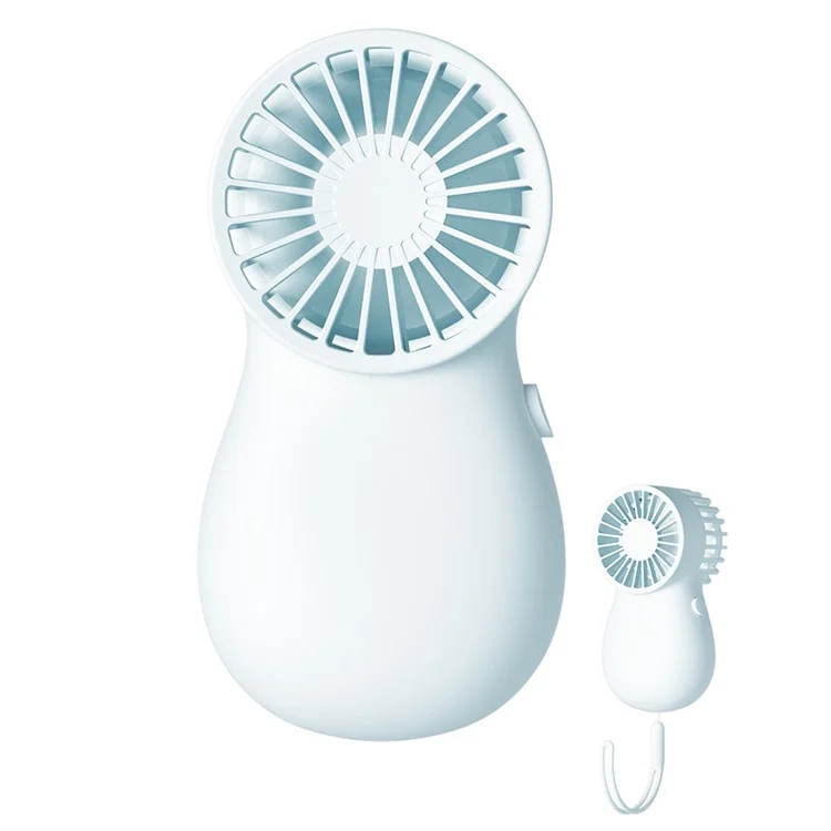 Mini tragbarer Ventilator mit 3 Geschwindigkeitsstufen, 1200-mAh-Akku, USB-aufladbar, leiser Handventilator (Ohne Display) - Blau
