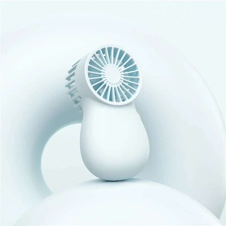 Mini tragbarer Ventilator mit 3 Geschwindigkeitsstufen, 1200-mAh-Akku, USB-aufladbar, leiser Handventilator (Ohne Display) - Blau