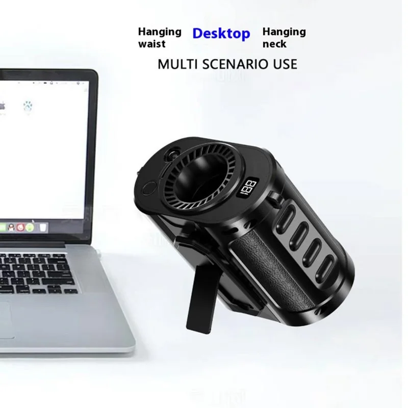 G30 Portable Waist Fan with Stand 5 Speed 8000mAh Rechargeable Belt Fan with Power Bank and LED Light