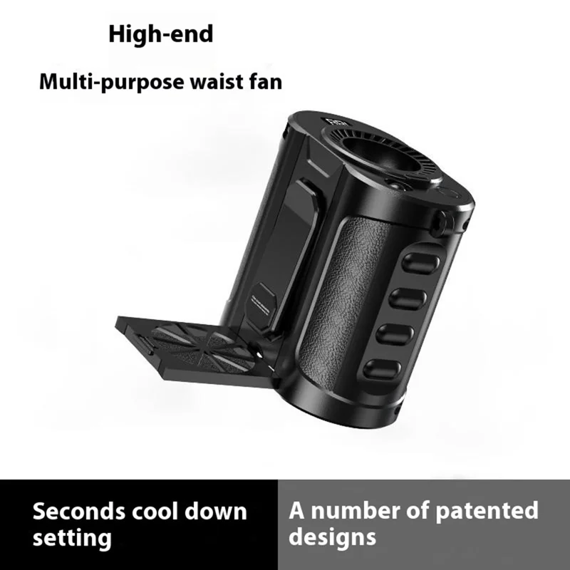 G30 Portable Waist Fan with Stand 5 Speed 8000mAh Rechargeable Belt Fan with Power Bank and LED Light