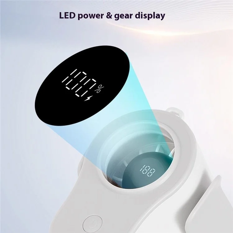 H20 Portable Waist Hanging Fan 100 Speeds 13000RPM Rechargeable Clip-On Belt Fan for Camping / Outdoor - Black