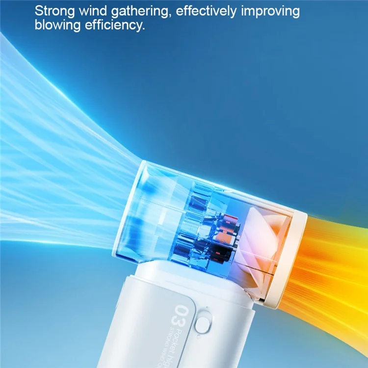 WT-F88 Portable Handheld Fan 19500RPM High Speed Turbo Fan Rechargeable 3 Speed Cooler - White