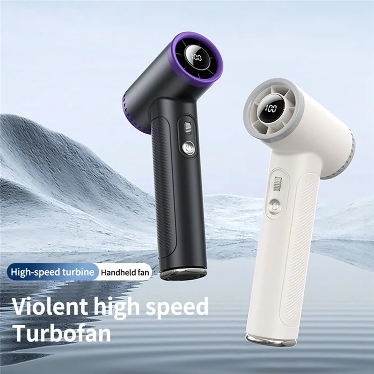 WT23 Portatile Ventilatore Turbo Manuale con Display 18000 RPM Alta Velocità 5 Velocità Ricaricabile Mini Ventilatore Refrigerante - Nero
