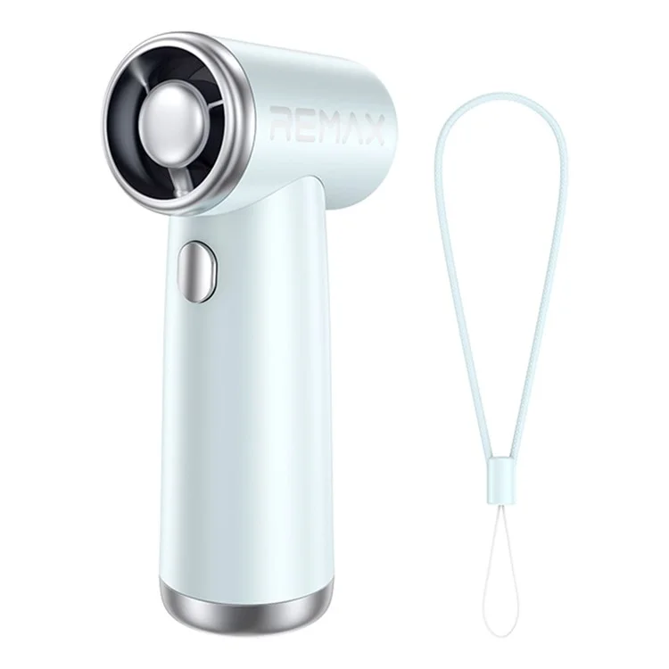REMAX RS-SF09 Handheld Portable Fan High Speed 30000 RPM Type-C Rechargeable Fan with Lanyard - Blue