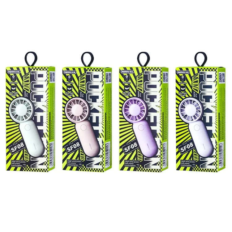 REMAX RS-SF08 Mini Pocket Fan Portable Handheld Fan USB Rechargeable Fan for Travel  /  Outdoor Use - Pink