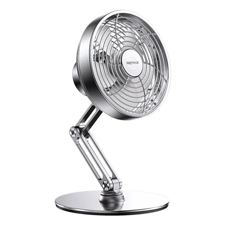 REMAX RS-ZF10 Metal Rotating Fan Rechargeable Portable Desk Fan 360-Degree Adjustable Fan For Home