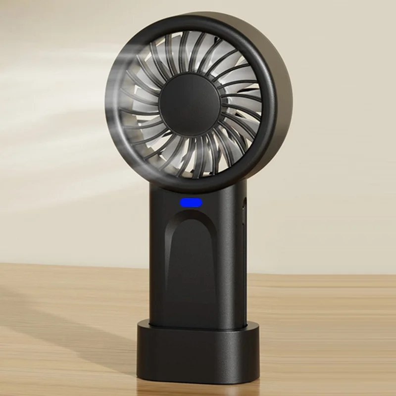 Ventilateur de poche USB Rechargeable Portable Puissant avec 5 Vitesses de Vent - Noir