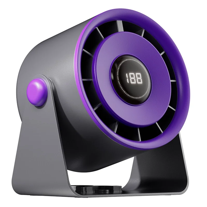 Desktop Fan with 100 Speed Levels Digital Display Wall Mounted Turbo Cooling Fan for Kitchen  /  Office  /  Bedroom - Purple Grey