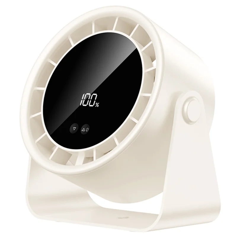 S15 Desktop Circulator Fan 100 Speeds 2400mAh Rechargeable Cooling Personal Fan Wall Mount Fan - Beige