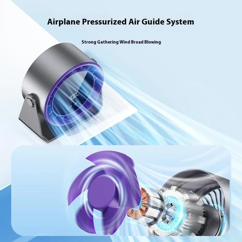 S15 Desktop Circulator Fan 100 Speeds 2400mAh Rechargeable Cooling Personal Fan Wall Mount Fan - Beige