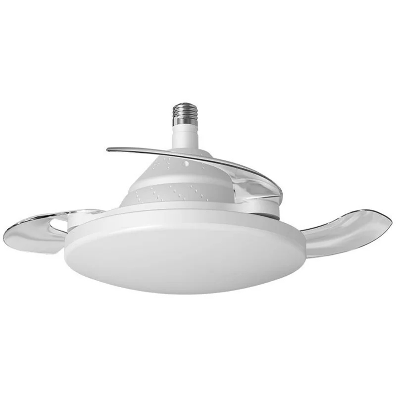 22.5 Inch Invisible Blade Ceiling Fan Light with E27 Socket 3 Color Temperatures Dimmable LED Lamp