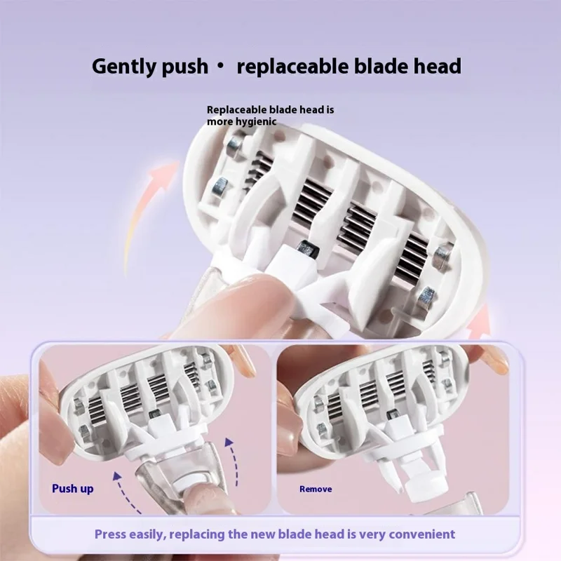 4 Piezas de Cabezal de Cuchilla para Depiladora Manual de Piernas, Axilas y Bikini - Rosa