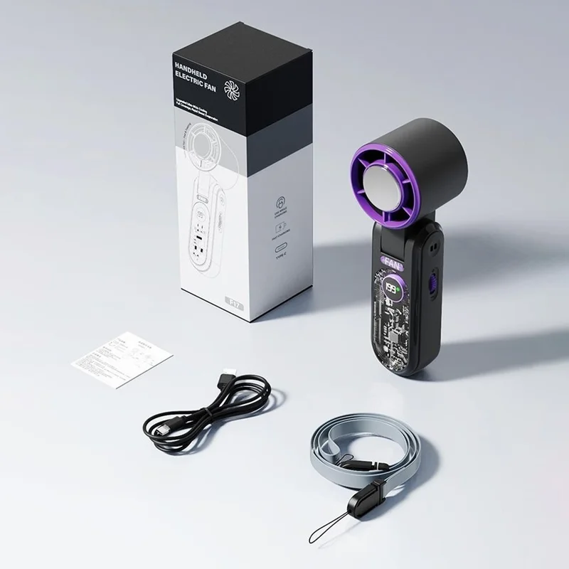 F17 Ventilateur portable turbo à compression froide avec 199 vitesses, affichage numérique - Noir