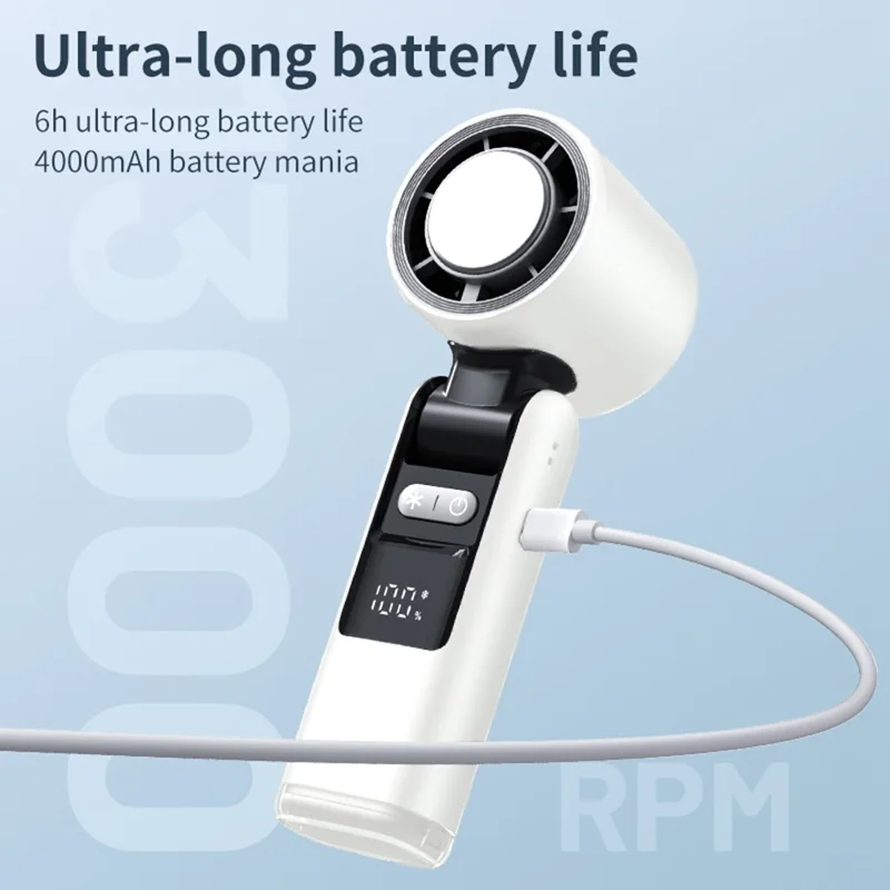 K-801 Cold Compress Summer Cooling Fan 100 Speeds Adjustable Portable Handheld Fan with Digital Display - Pink