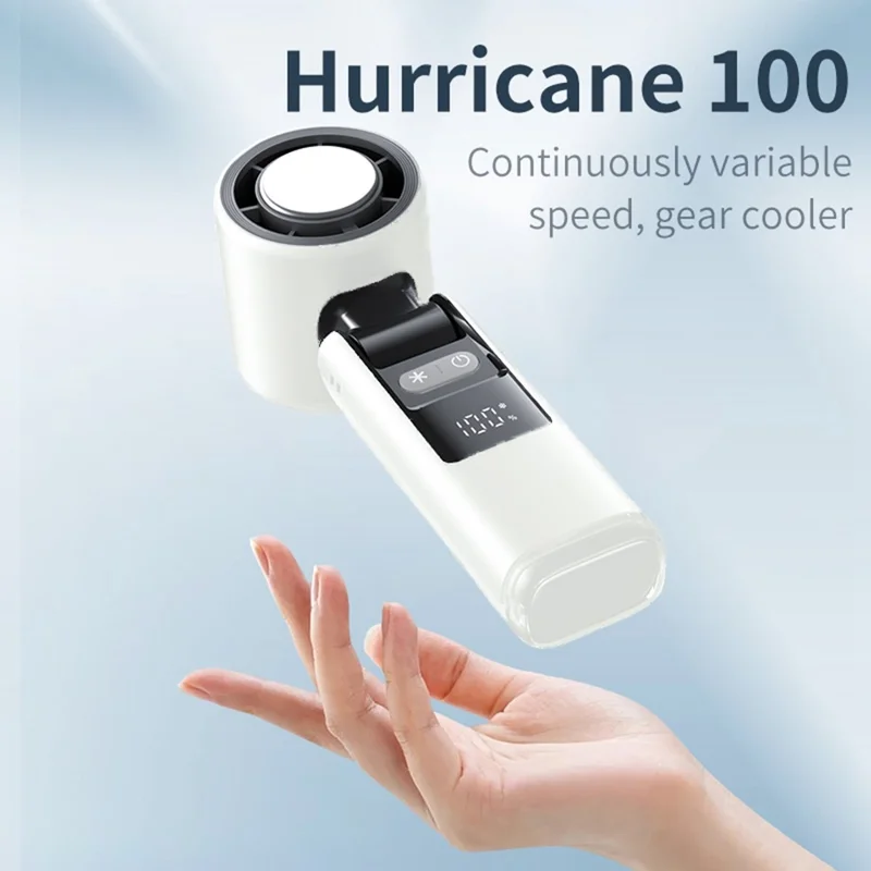 K-801 Cold Compress Summer Cooling Fan 100 Speeds Adjustable Portable Handheld Fan with Digital Display - Pink