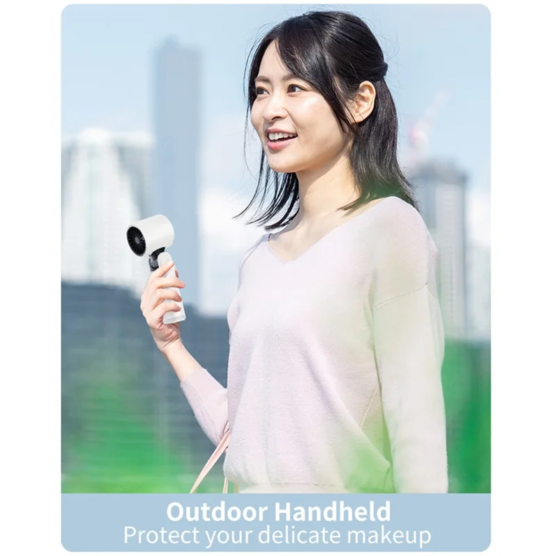 K-801 Cold Compress Summer Cooling Fan 100 Speeds Adjustable Portable Handheld Fan with Digital Display - Pink