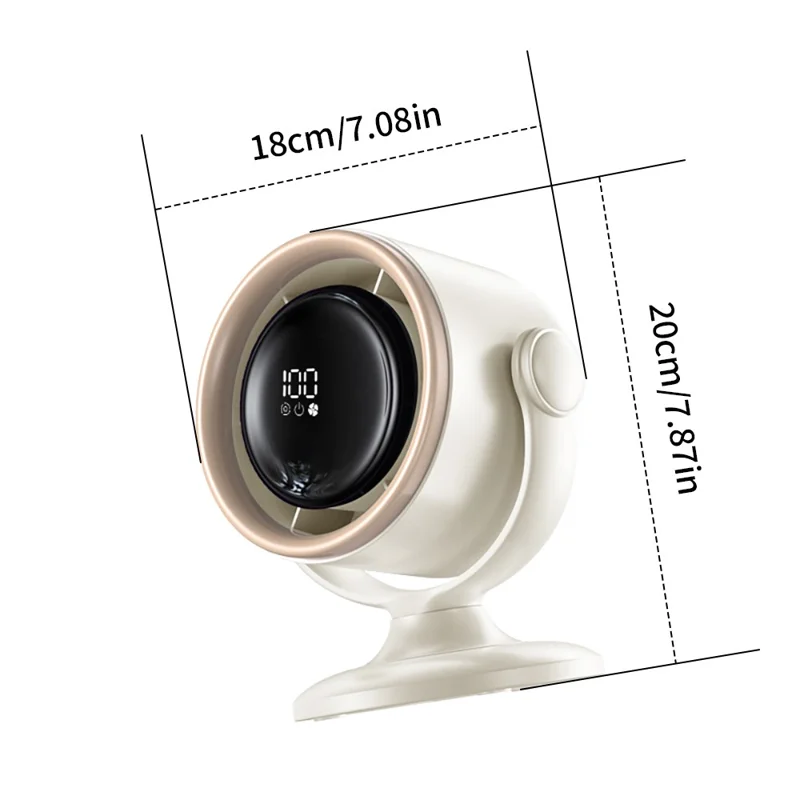 LS01 Desktop Bladeless Fan Touch Screen Control 180 Degree Oscillation Multi Wind Speed Silent Cooling Fan - Grey