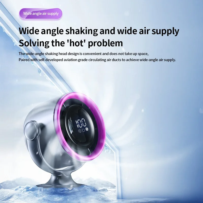 LS01 Desktop Bladeless Fan Touch Screen Control 180 Degree Oscillation Multi Wind Speed Silent Cooling Fan - Grey