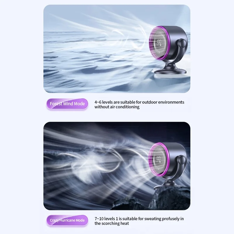 LS01 Desktop Bladeless Fan Touch Screen Control 180 Degree Oscillation Multi Wind Speed Silent Cooling Fan - Grey