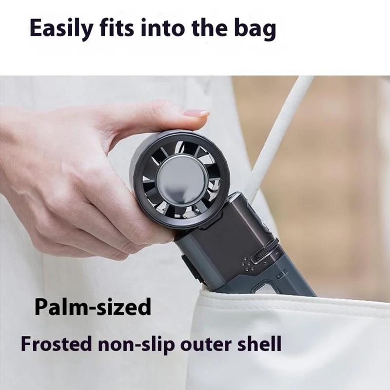 MF120 Retractable Handheld Fan 6000mAh Outdoor Digital Display Power Bank High Speed Fan - Black