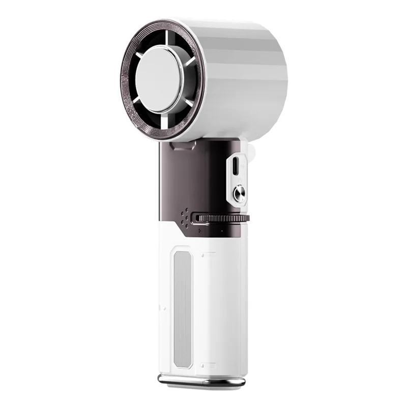 MF120 Retractable Handheld Fan 6000mAh Outdoor Digital Display Power Bank High Speed Fan - White